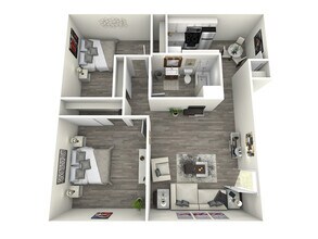 2 Bedrooms, 1 Bath 124 124 floor plan